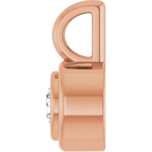 18K Rose Gold 3.2 mm Round Charm/Pendant Mounting – image 5