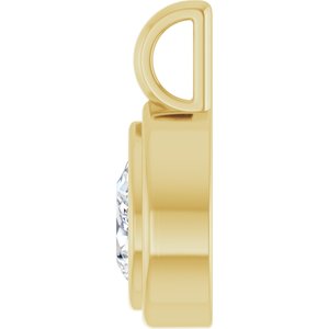 14K Yellow Gold 7x5 mm Pear Charm/Pendant Mounting – image 5