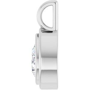 10K White Gold 7x5 mm Pear Charm/Pendant Mounting – image 5