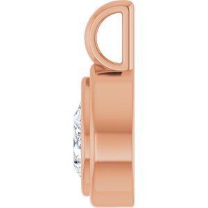 18K Rose Gold 7x5 mm Pear Charm/Pendant Mounting – image 5