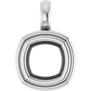 18K Palladium White Gold 7x7 mm Cushion Charm/Pendant Mounting – image 2