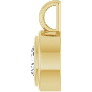 10K Yellow Gold 7x7 mm Cushion Charm/Pendant Mounting – image 5