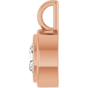 14K Rose Gold 7x7 mm Cushion Charm/Pendant Mounting – image 5
