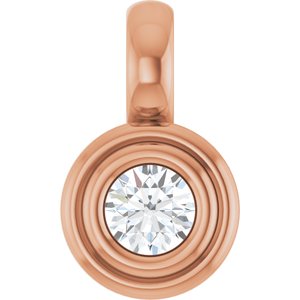 18K Rose Gold 3 mm Round Charm/Pendant Mounting