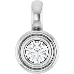 18K X1 White Gold 3 mm Round Charm/Pendant Mounting