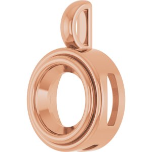 10K Rose Gold 8.8 mm Round Charm/Pendant Mounting – image 4