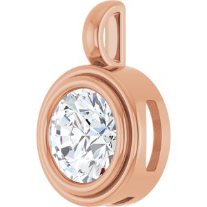 14K Rose Gold 8.8 mm Round Charm/Pendant Mounting – image 3