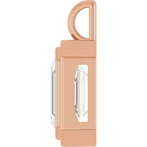 14K Rose Gold 13x11 mm Emerald Charm/Pendant Mounting – image 5