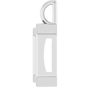 10K White Gold 13x11 mm Emerald Charm/Pendant Mounting – image 6