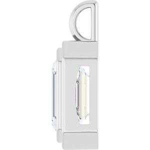 10K White Gold 13x11 mm Emerald Charm/Pendant Mounting – image 5