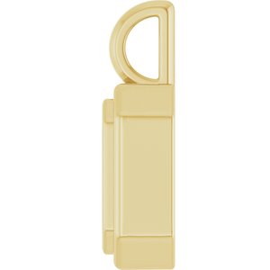 14K Yellow Gold 7x5 mm Emerald Charm/Pendant Mounting – image 6