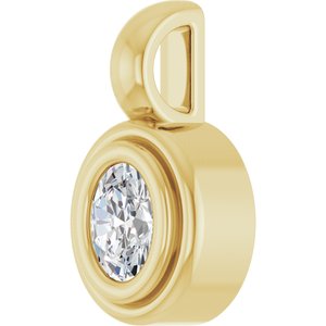 10K Yellow Gold 4x3 mm Oval Charm/Pendant Mounting – image 3