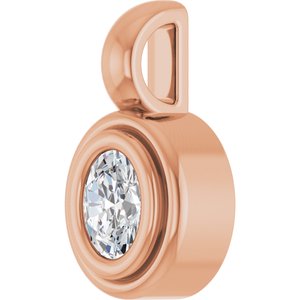 10K Rose Gold 4x3 mm Oval Charm/Pendant Mounting – image 3