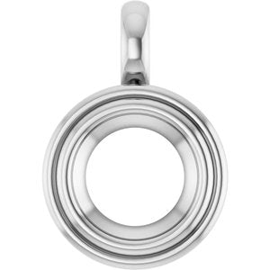 10K X1 White Gold 9 mm Round Charm/Pendant Mounting – image 2