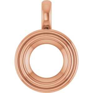 10K Rose Gold 9 mm Round Charm/Pendant Mounting – image 2