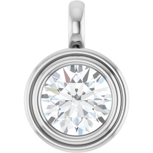 14K White Gold 9 mm Round Charm/Pendant Mounting