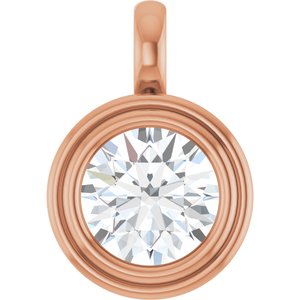 18K Rose Gold 9 mm Round Charm/Pendant Mounting