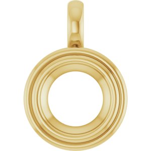 18K Yellow Gold 9 mm Round Charm/Pendant Mounting – image 2
