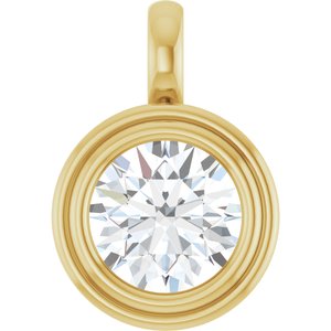 18K Yellow Gold 9 mm Round Charm/Pendant Mounting