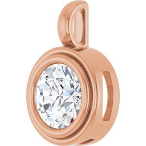 14K Rose Gold 8.2 mm Round Charm/Pendant Mounting – image 3