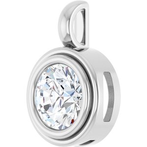 18K X1 White Gold 8.2 mm Round Charm/Pendant Mounting – image 3