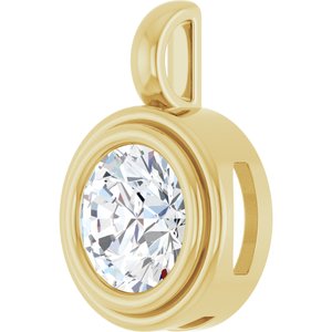 18K Yellow Gold 8.2 mm Round Charm/Pendant Mounting – image 3