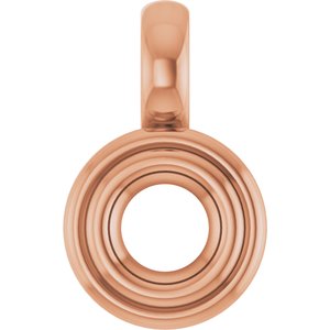 14K Rose Gold 3.75 mm Round Charm/Pendant Mounting – image 2