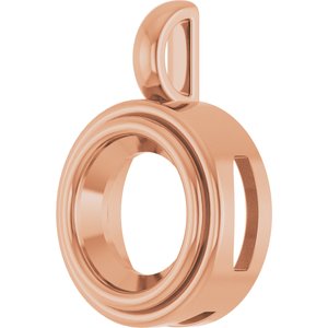 18K Rose Gold 10 mm Round Charm/Pendant Mounting – image 4