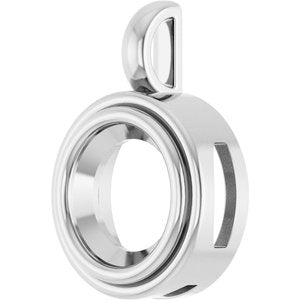 18K X1 White Gold 10 mm Round Charm/Pendant Mounting – image 4