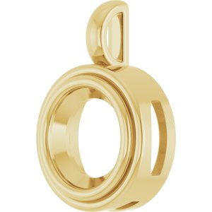 10K Yellow Gold 10 mm Round Charm/Pendant Mounting – image 4