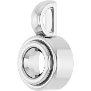 18K Palladium White Gold 3.75 mm Round Charm/Pendant Mounting – image 4