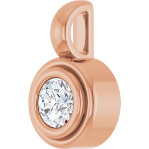 14K Rose Gold 3.75 mm Round Charm/Pendant Mounting – image 3