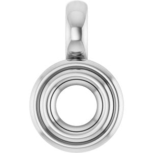 18K Palladium White Gold 3.8 mm Round Charm/Pendant Mounting – image 2