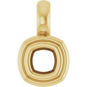 10K Yellow Gold 3x3 mm Cushion Charm/Pendant Mounting – image 2