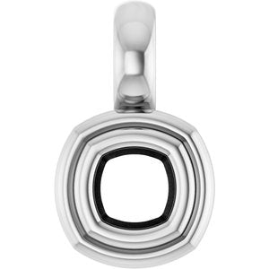 18K Palladium White Gold 3x3 mm Cushion Charm/Pendant Mounting – image 2