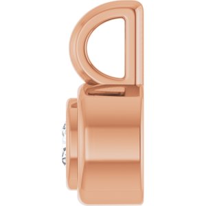10K Rose Gold 3x3 mm Cushion Charm/Pendant Mounting – image 5