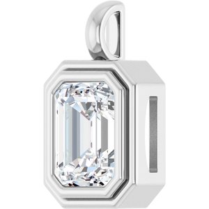 10K X1 White Gold 10x8 mm Emerald Charm/Pendant Mounting – image 3