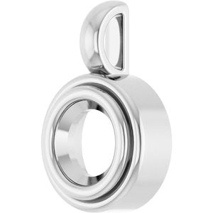18K X1 White Gold 6 mm Round Charm/Pendant Mounting – image 4