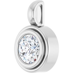 18K X1 White Gold 6 mm Round Charm/Pendant Mounting – image 3