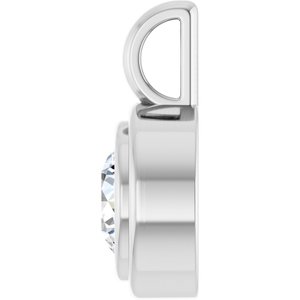 18K Palladium White Gold 6 mm Round Charm/Pendant Mounting – image 5