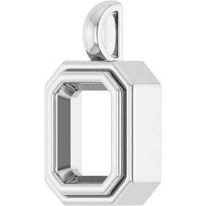 14K X1 White Gold 9x7 mm Emerald Charm/Pendant Mounting – image 4