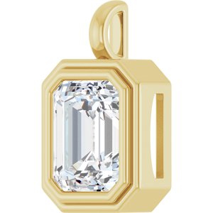 10K Yellow Gold 12x10 mm Emerald Charm/Pendant Mounting – image 3