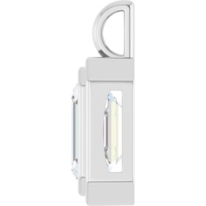 14K X1 White Gold 12x10 mm Emerald Charm/Pendant Mounting – image 5