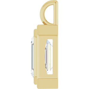 18K Yellow Gold 12x10 mm Emerald Charm/Pendant Mounting – image 5