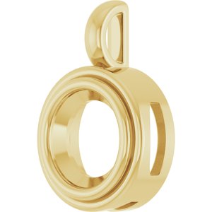10K Yellow Gold 9 mm Round Charm/Pendant Mounting – image 4