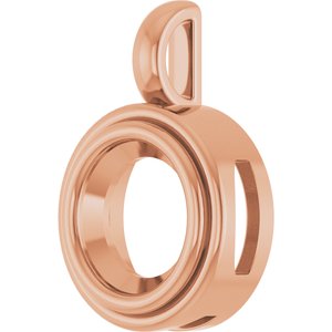 10K Rose Gold 9 mm Round Charm/Pendant Mounting – image 4