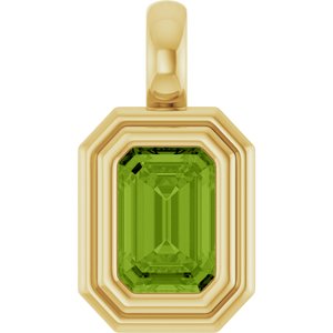14K Yellow Gold Natural Peridot Charm/Pendant