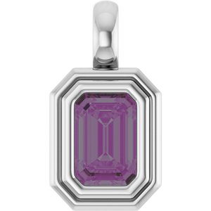 Platinum Lab-Grown Alexandrite Charm/Pendant