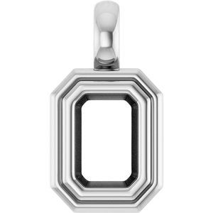 14K White Gold 6x4 mm Emerald Charm/Pendant Mounting – image 2