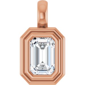 14K Rose Gold 5/8 CT Lab-Grown Diamond Charm/Pendant